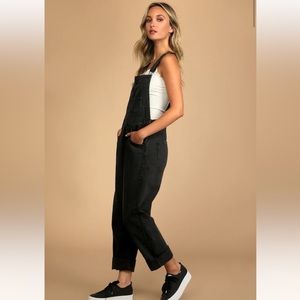 Free People Ziggy Overalls, size small in washed black